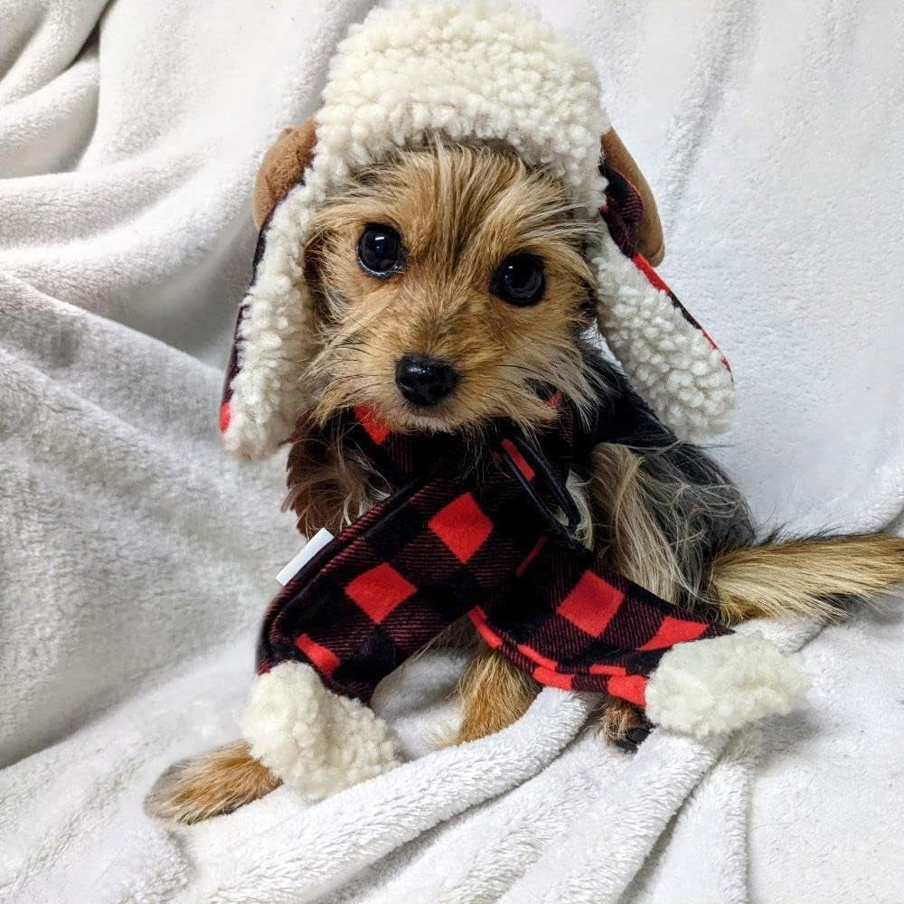 Pet Scarf | Buffalo Check (Small) | Festive Christmas Holiday Accessory for Dogs/Cats | Holiday Pet Scarf Neckwear| Cute Fun Winter Pet Accessory